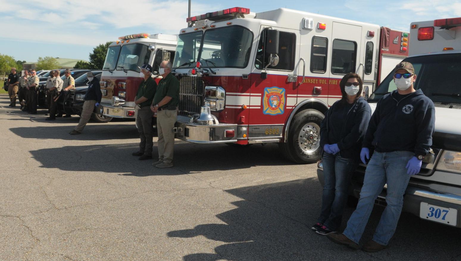 First responders give rolling salute to local health care workers